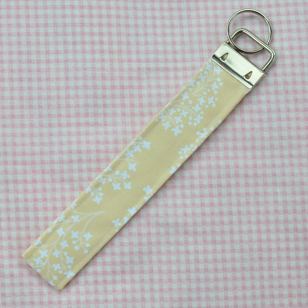 Yellow Floral Handmade Wristlet