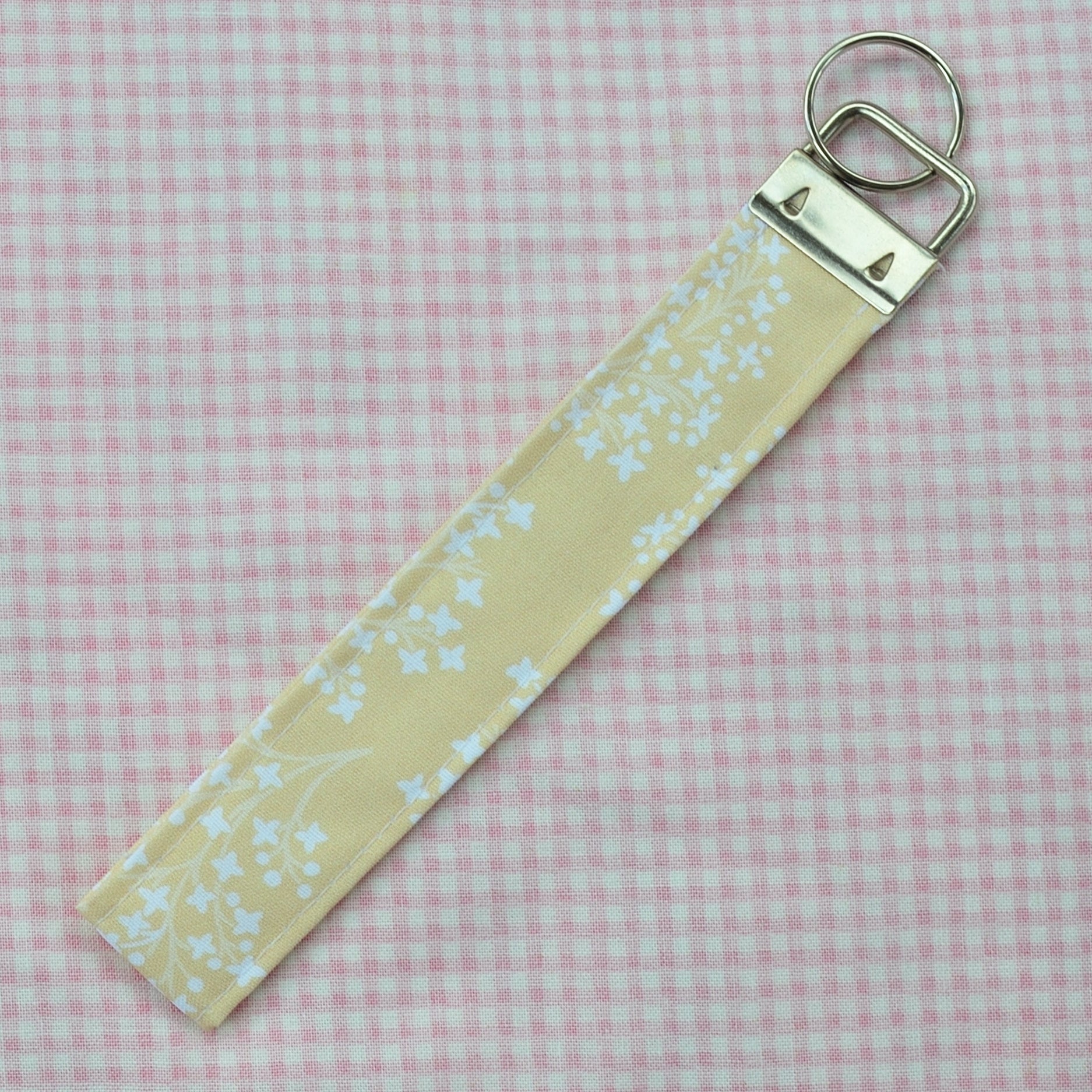 Yellow Floral Handmade Wristlet