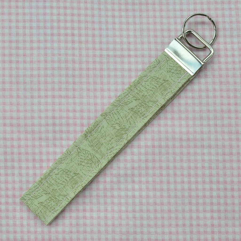 Dark Green Floral Handmade Wristlet