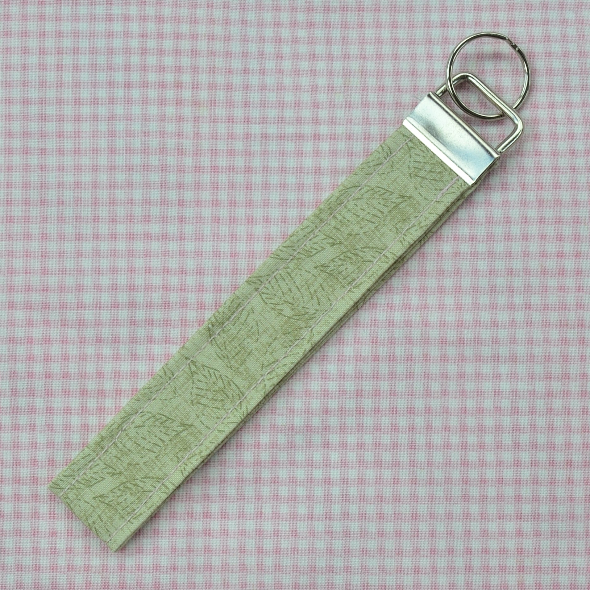 Dark Green Floral Handmade Wristlet