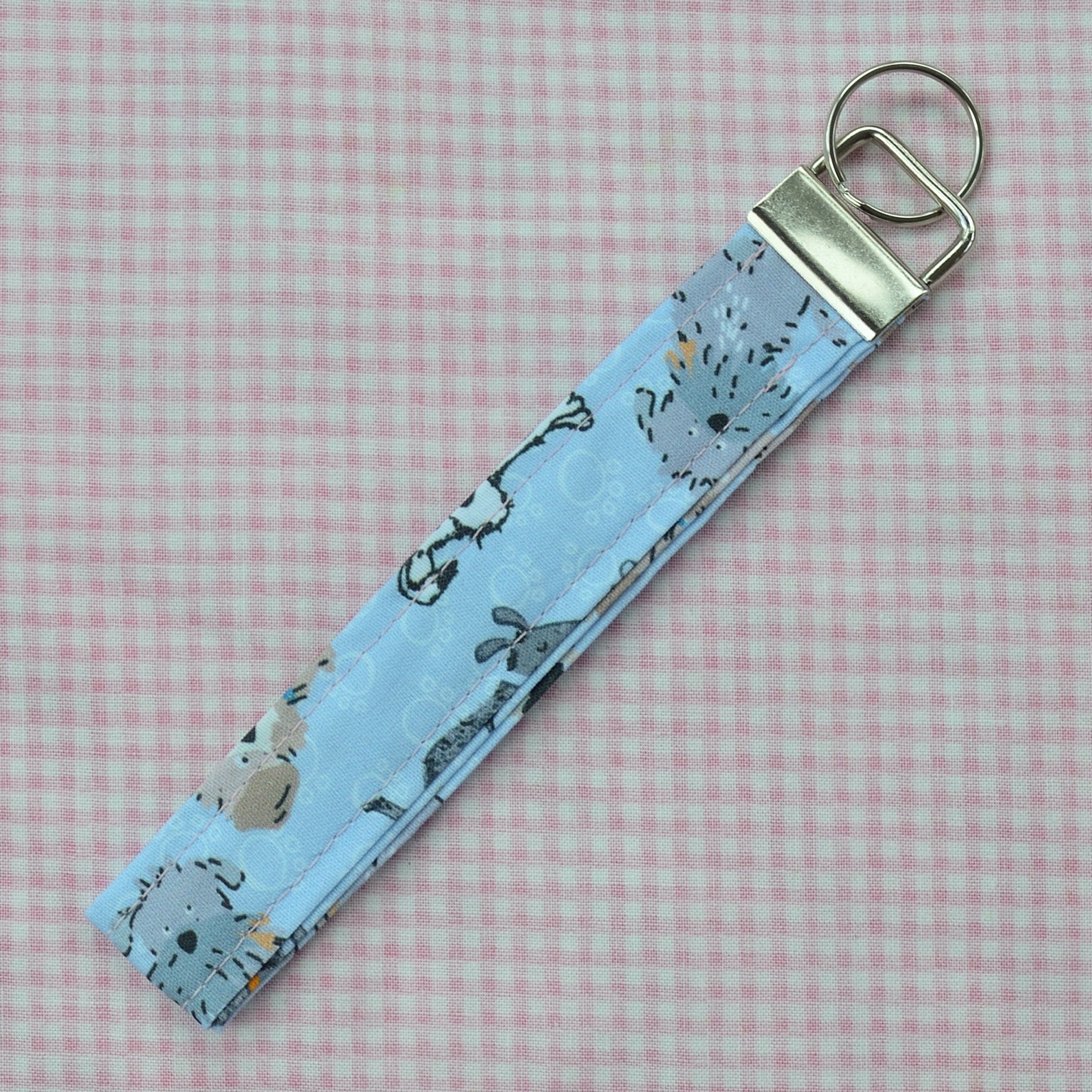 Blue Canine Handmade Wristlet