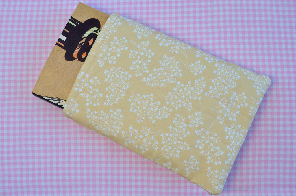Yellow Floral Fabric Book/E-Book Sleeve