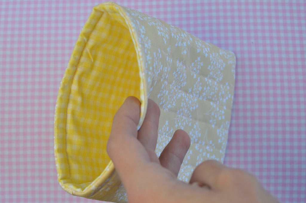 Yellow Floral Fabric Book/E-Book Sleeve