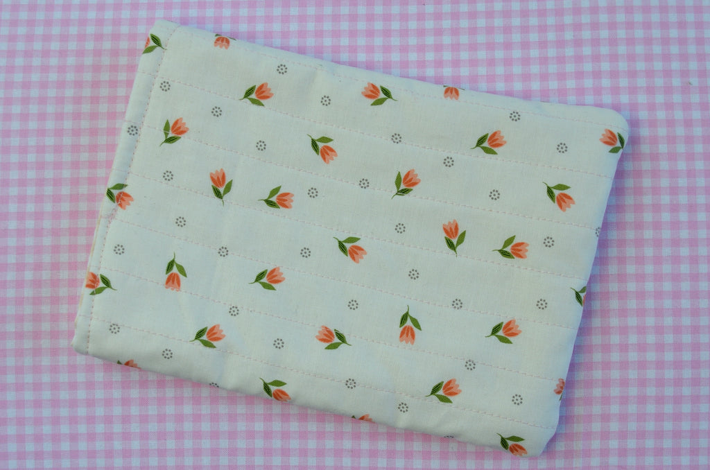 Tulip Fabric Book/E-book Sleeve with Yellow Gingham
