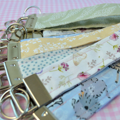 Blue Polka Dot Handmade Wristlet