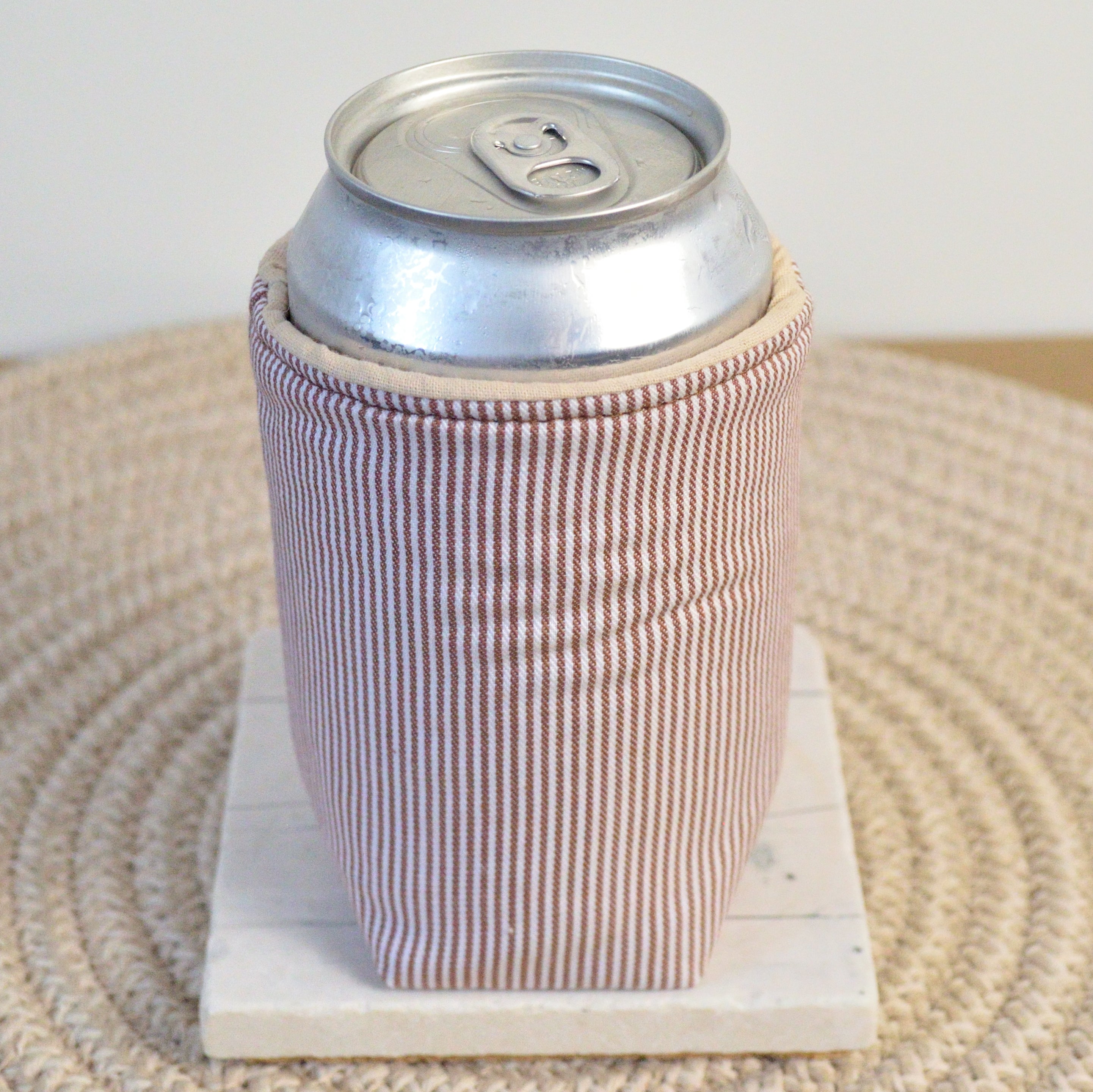 sienna stripe can koozie
