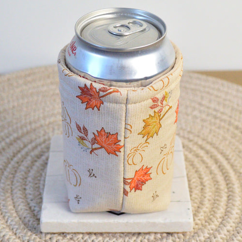fallen leaves can koozie