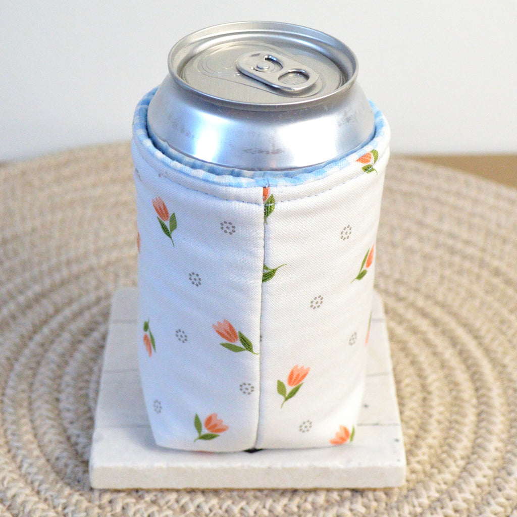 tulip field can koozie
