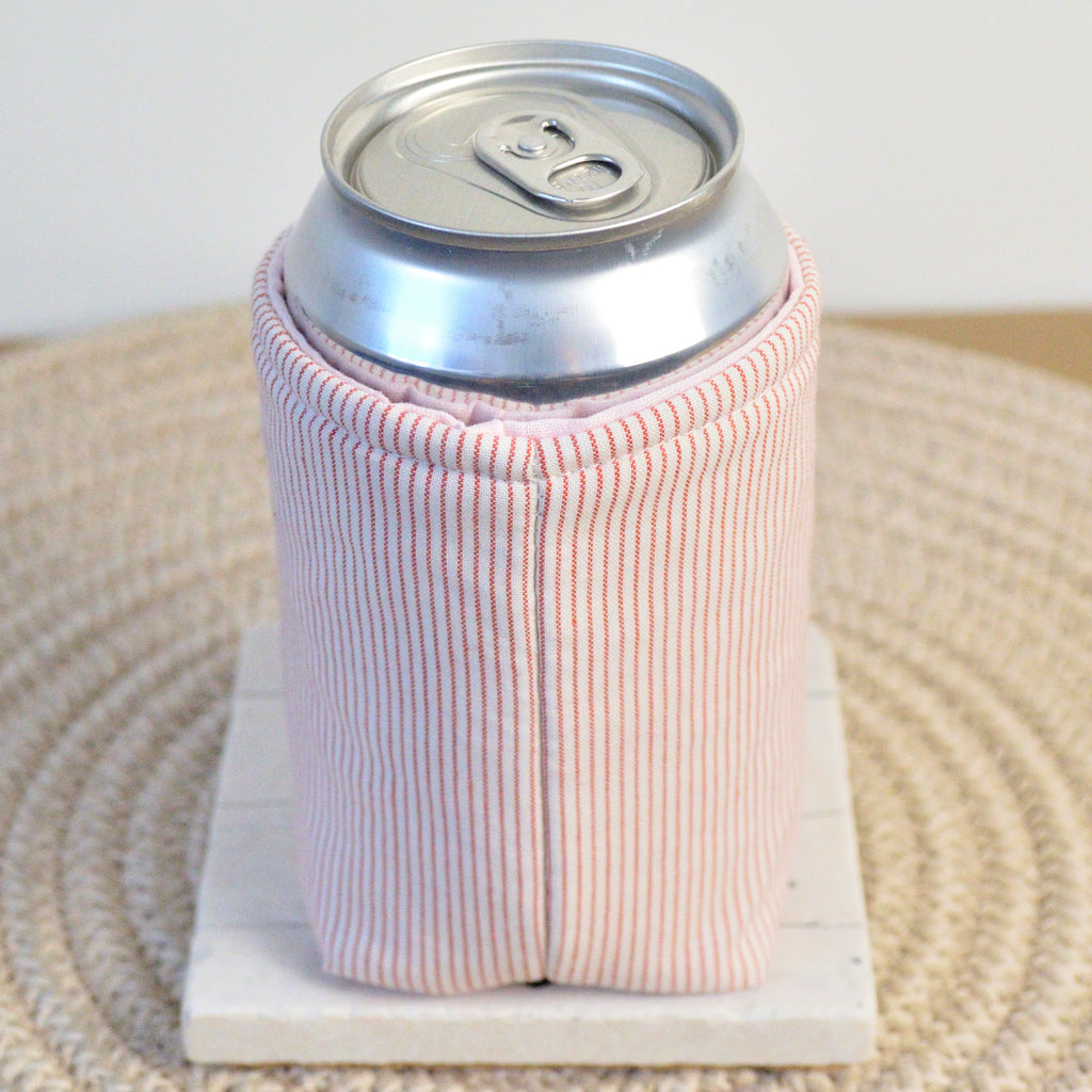 strawberry stripe can koozie