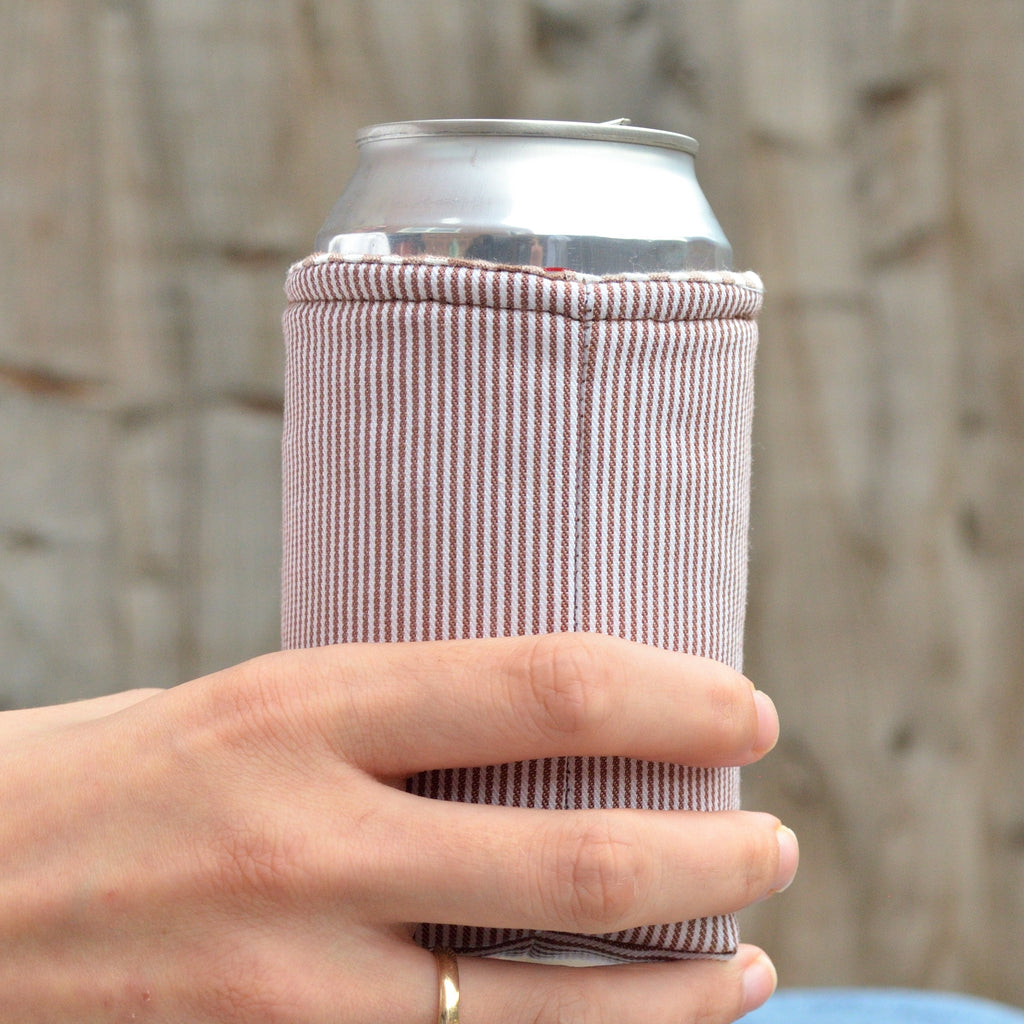sienna stripe can koozie