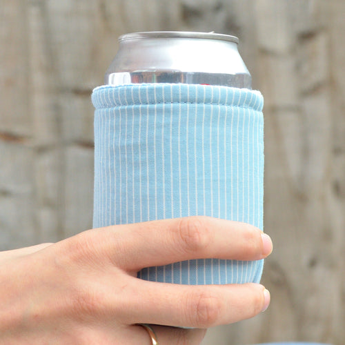 coastal stripe can koozie