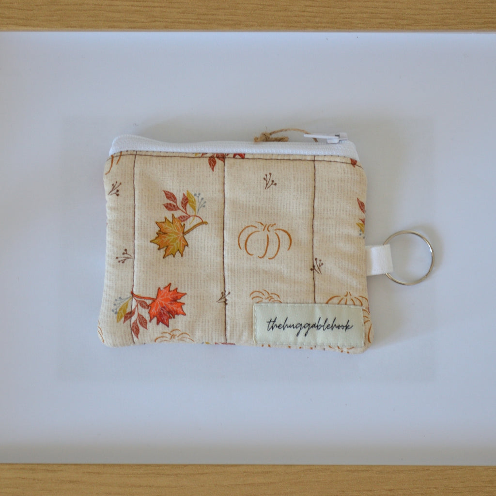 fallen leaves keychain wallet