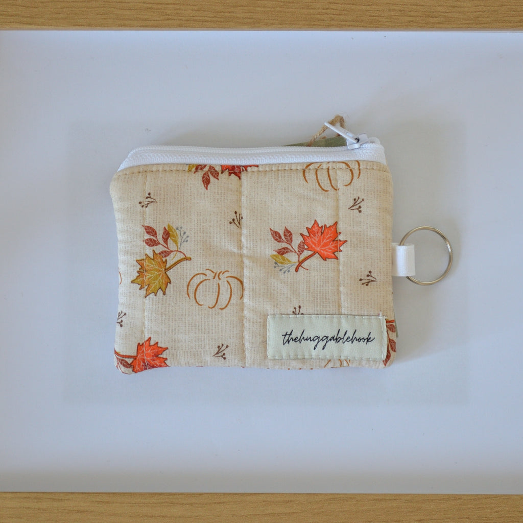 fallen leaves keychain wallet