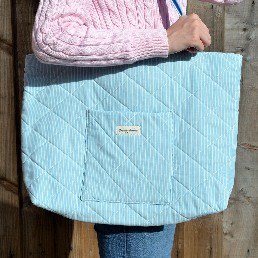 coastal stripe tote bag