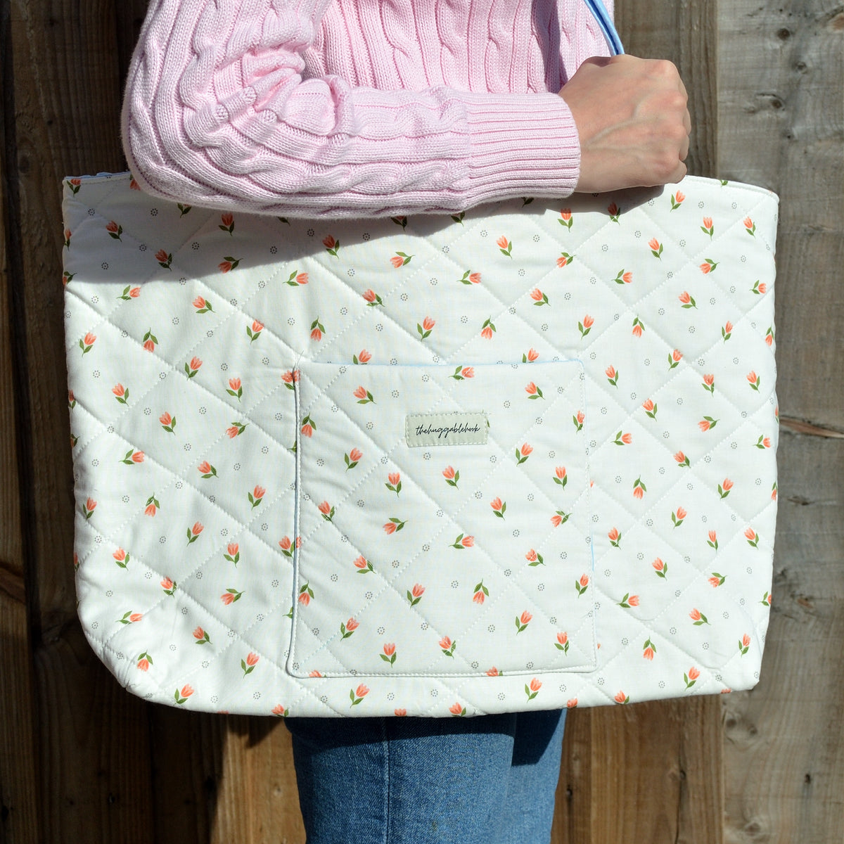 tulip field tote bag