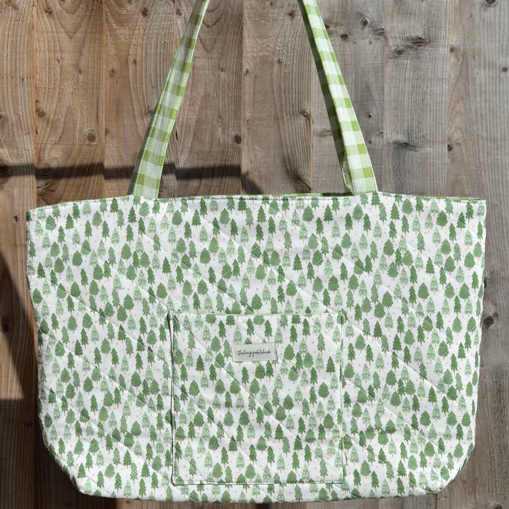 fir tree farm tote bag
