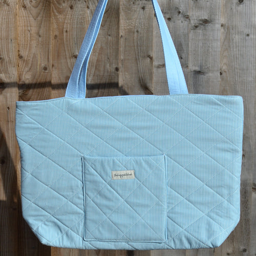 coastal stripe tote bag