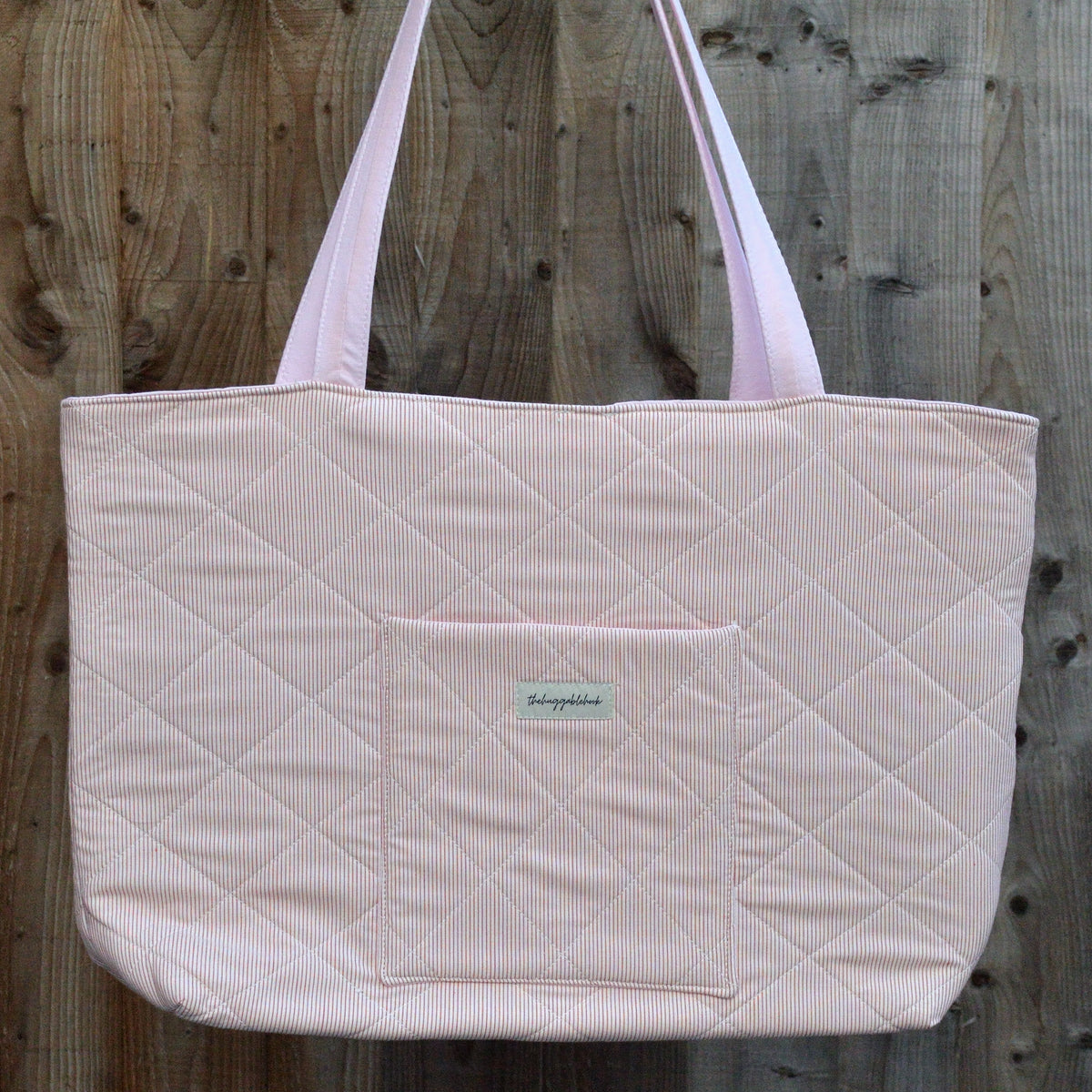 strawberry stripe tote bag