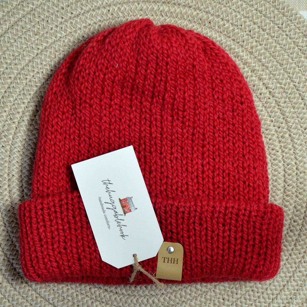 premium alpaca beanie - cardinal