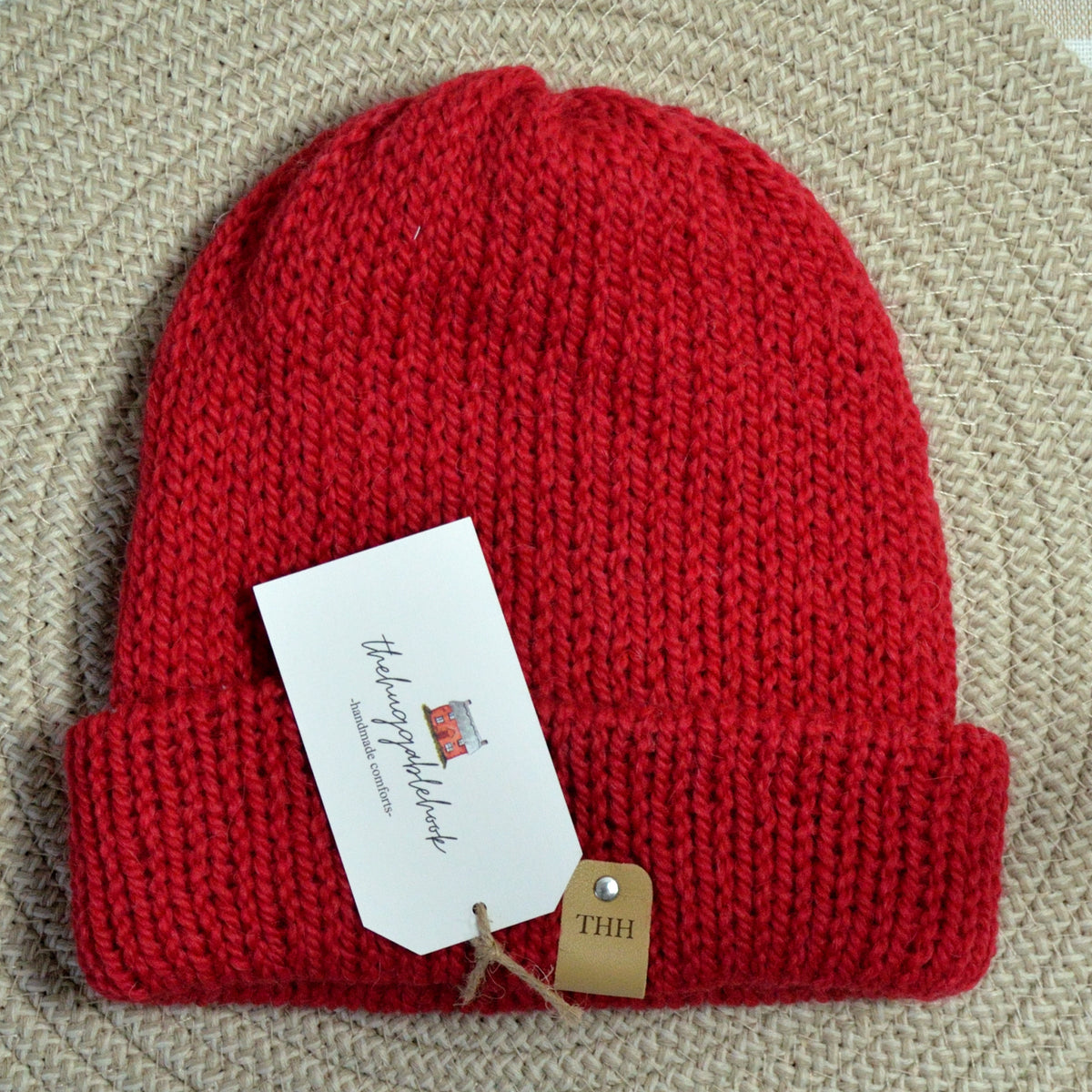 premium alpaca beanie - cardinal