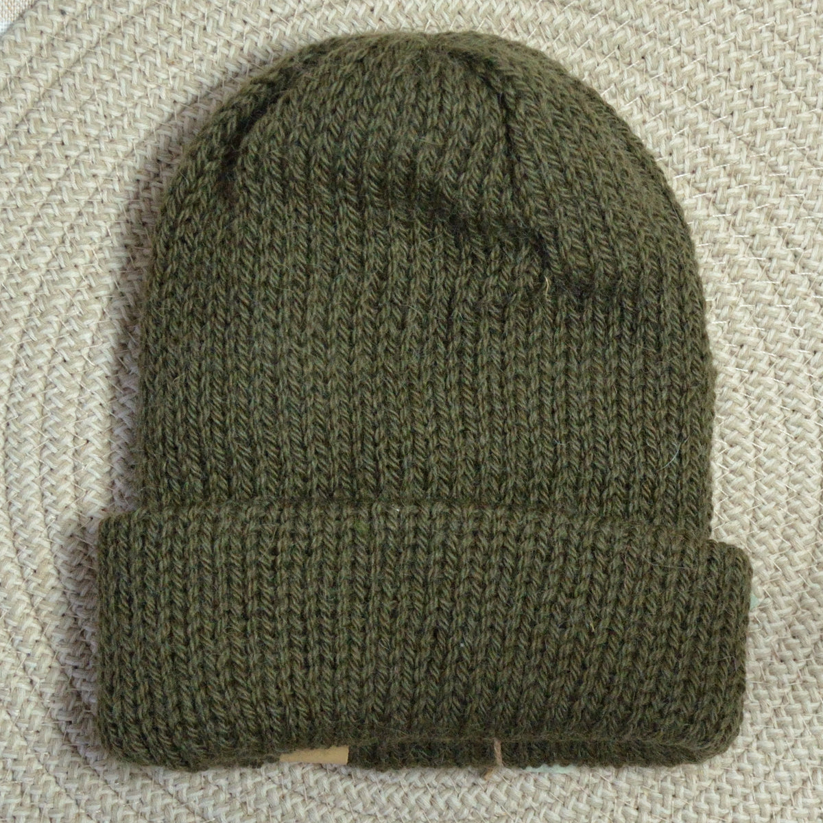 premium blend handmade beanie - forest