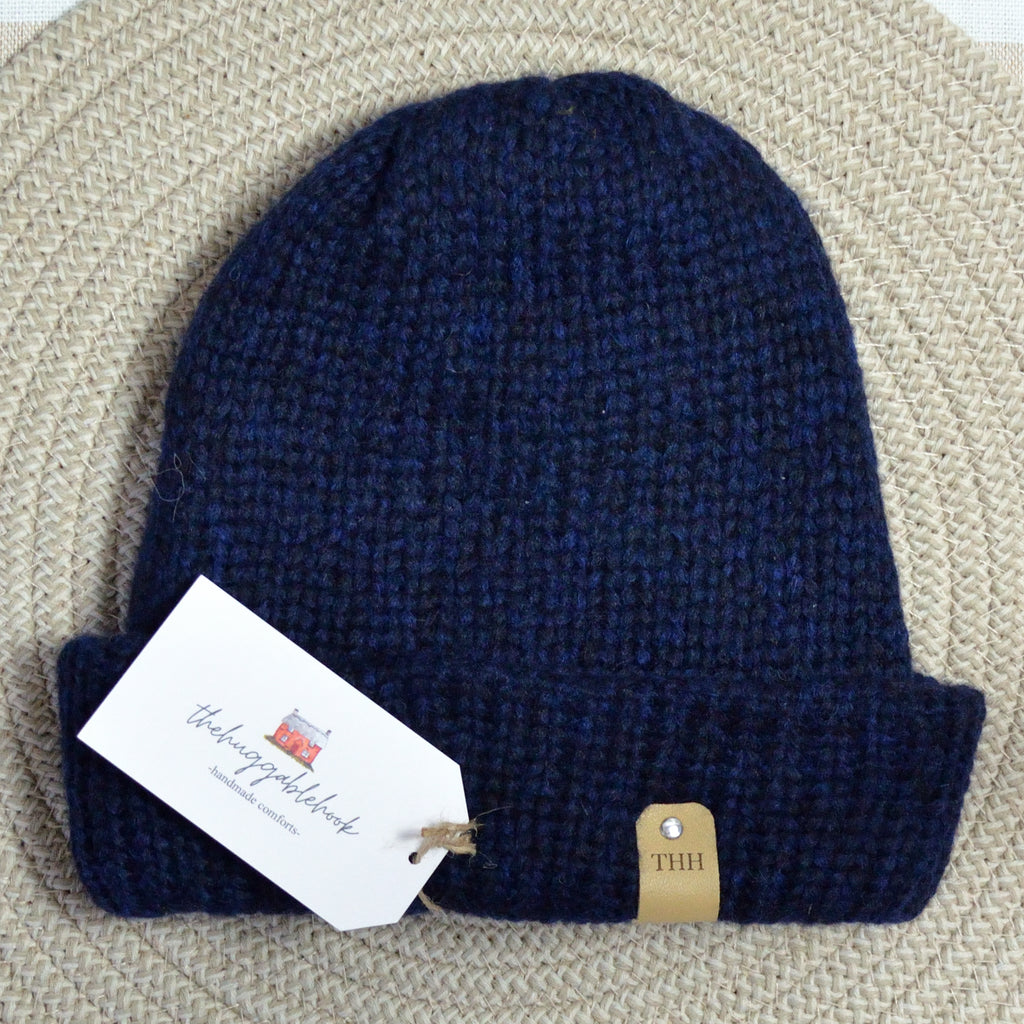 premium alpaca-wool blend beanie - deep sea