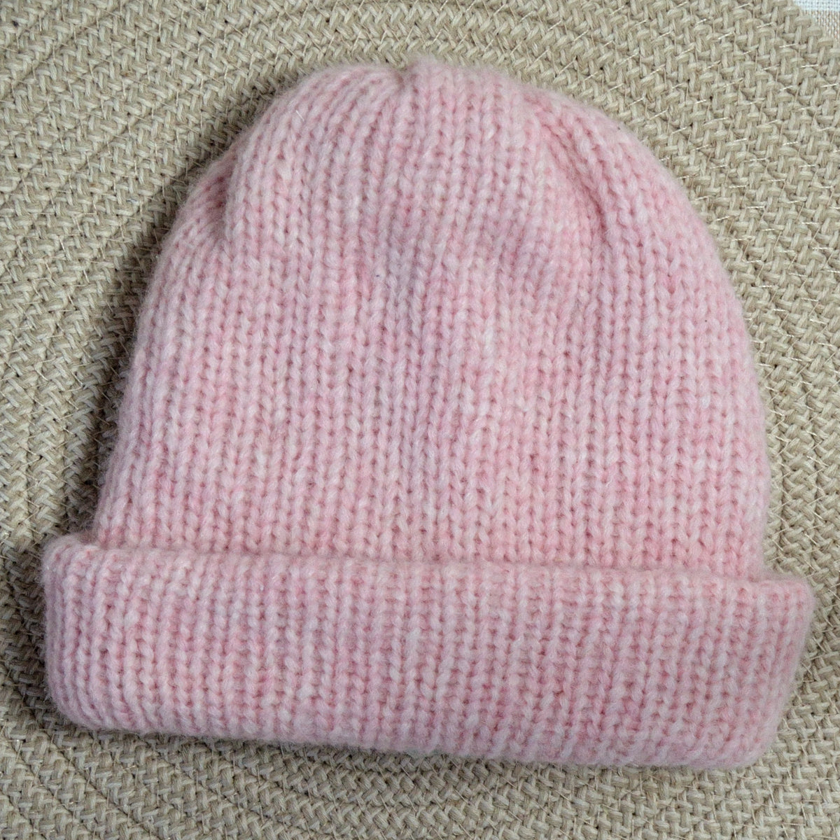 premium alpaca-wool blend beanie - baby pink