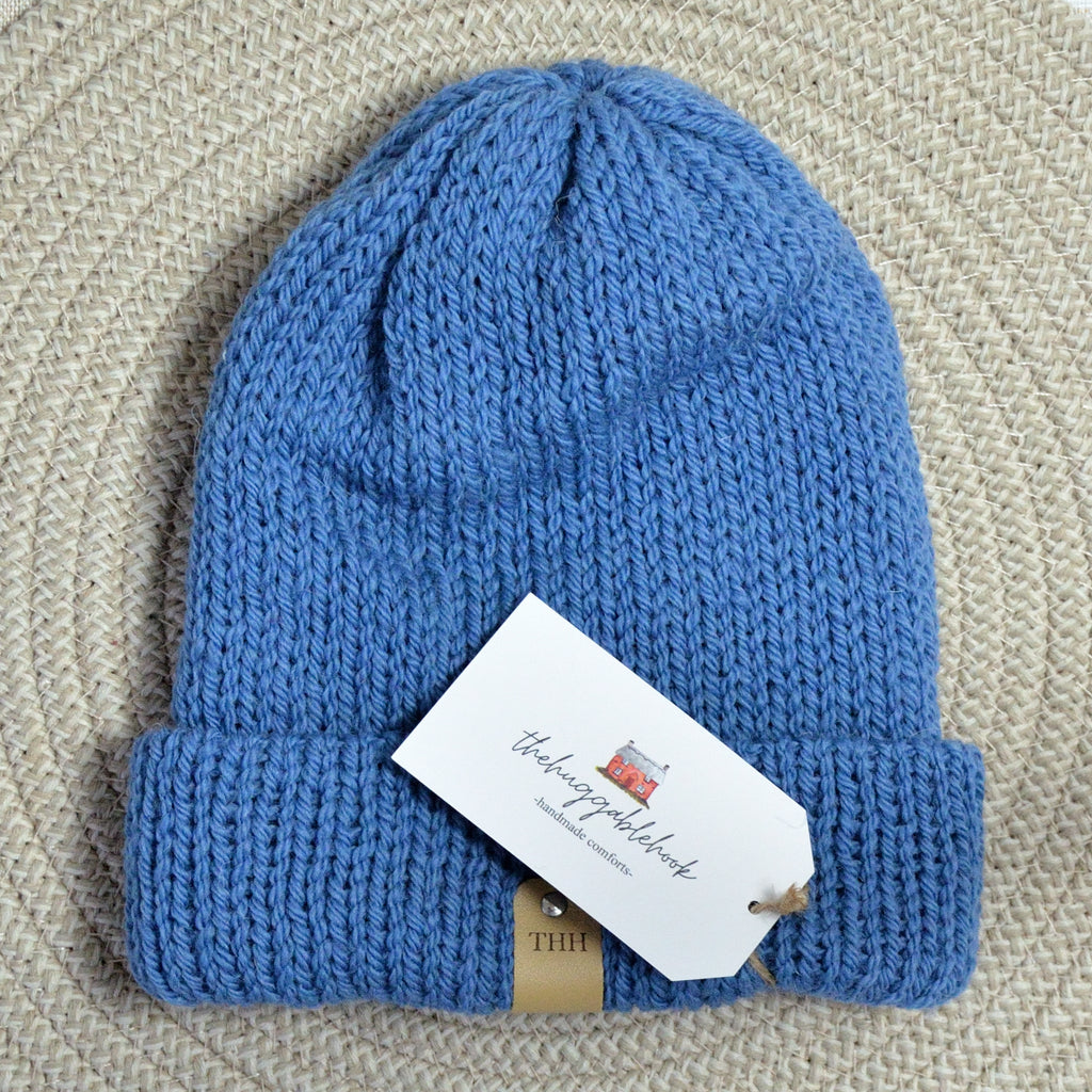 wool beanie - dove blue
