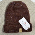 speckled wool beanie - chocolate