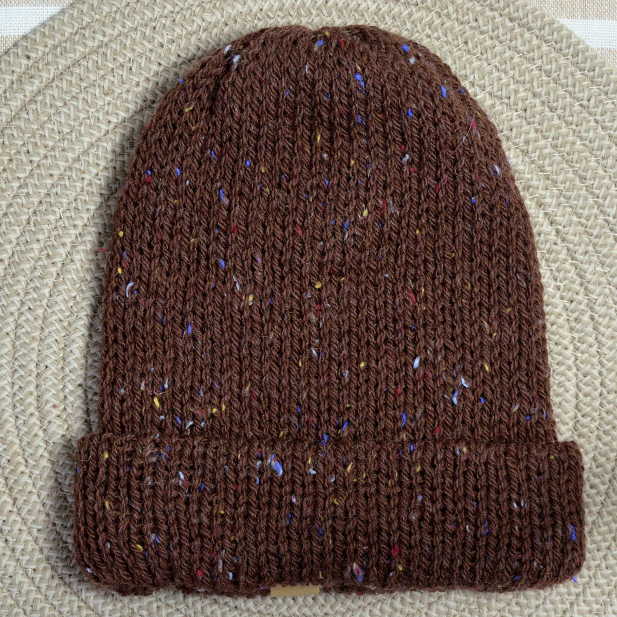 speckled wool beanie - chocolate