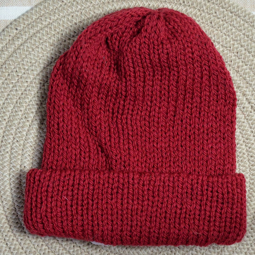 wool beanie - ruby