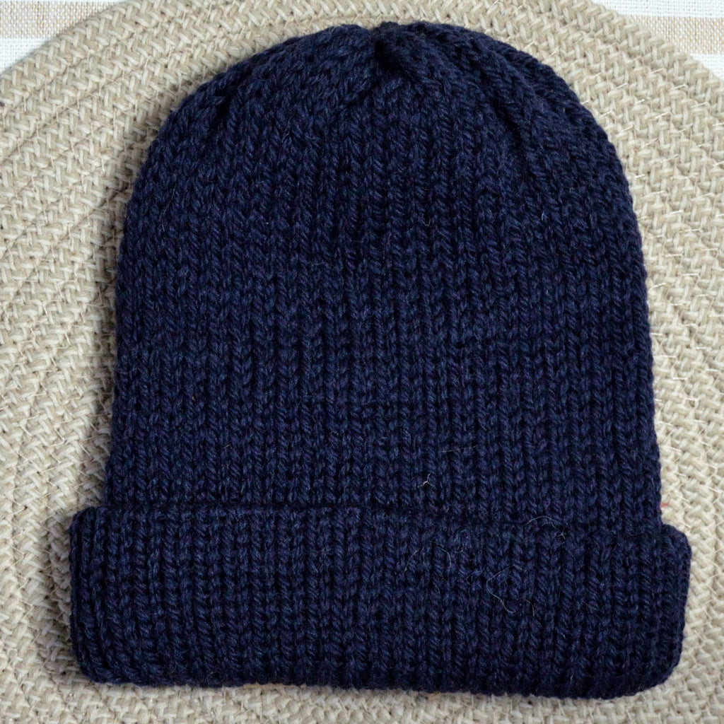 wool beanie - midnight blue